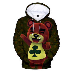 Computer game: Brown Animal Crossing Amiibo Teddy Cosplay Long Sleeve Jumper Hoodie for Kids Youth Adult