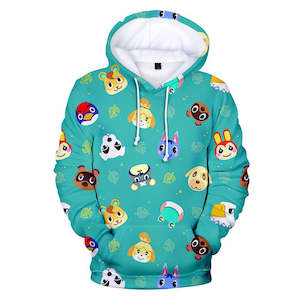 Light Blue Animal Crossing Amiibo Cosplay Long Sleeve Jumper Hoodie for Kids Youth Adult