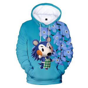 Computer game: Blue Animal Crossing Amiibo Mabel Cosplay Long Sleeve Jumper Hoodie for Kids Youth Adult