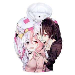 Hot Game Danganronpa Cartoon Cosplay White Hoodie Pullover Sweatshirts Unisex Tr…