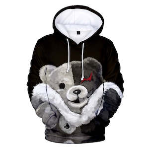 Hot Game Danganronpa Cartoon Cosplay Black Hoodie Pullover Sweatshirts Unisex Tr…