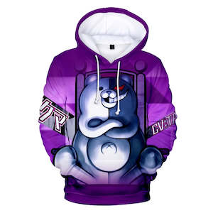 Hot Game Danganronpa Cartoon Cosplay Purple Hoodie Pullover Sweatshirts Unisex T…