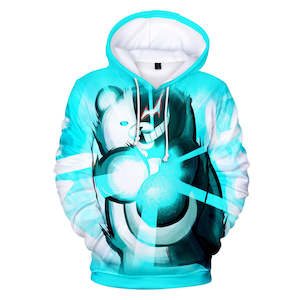 Hot Game Danganronpa Cartoon Cosplay Light Blue Hoodie Pullover Sweatshirts Unis…