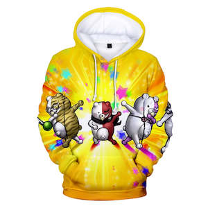 Hot Game Danganronpa Cartoon Cosplay Yellow Hoodie Pullover Sweatshirts Unisex T…