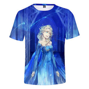 Hot Movie Frozen Ice Queen Elsa Princess Casual Sports T-Shirts for Adult Kids