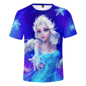 Hot Movie Frozen Ice Queen Elsa Princess Casual Sports T-Shirts for Adult Kids