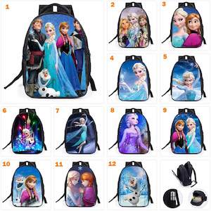 Computer game: Black Cartoon Disney Frozen Backpack School Bag for Girls Kids Studients