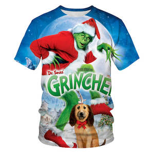 Christmas Santa Claus T-shirts Sports Summer Top Tees for Kids Adults Xmas Gift