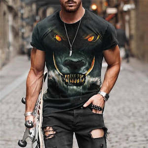 3D Graphic Prints Wolf Design Men's T-Shirt Short Sleeve Tops