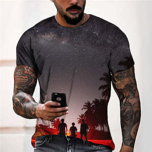 3D Graphic Prints Characters Design Men's T-Shirt Short Sleeve Tops