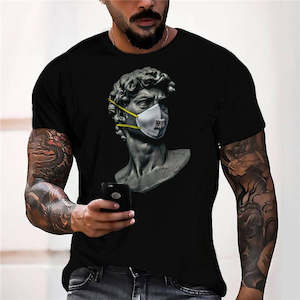 3D Graphic Prints Statue Design Men's T-Shirt Short Sleeve Tops