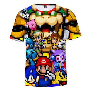 Super Mario Bros Casual 3D Graphic T-shirts Summer Tees Unisex for Kids Alduts