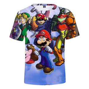 Super Mario Bros Casual 3D Graphic T-shirts Summer Tees Unisex for Kids Alduts