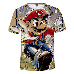 Super Mario Bros Casual 3D Graphic T-shirts Summer Tees Unisex for Kids Alduts