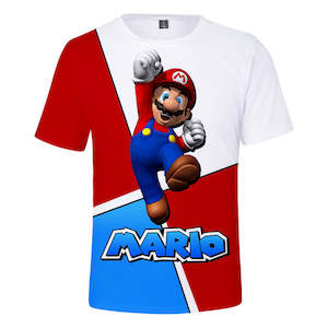 Super Mario Bros Casual 3D Graphic T-shirts Summer Tees Unisex for Kids Alduts