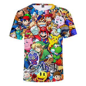 Super Mario Bros Casual 3D Graphic T-shirts Summer Tees Unisex for Kids Alduts