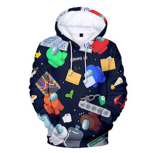 Among Us Game Hoodie 3D Print Long Sleeve Hoody Jumper Unisex for Kids and Adults