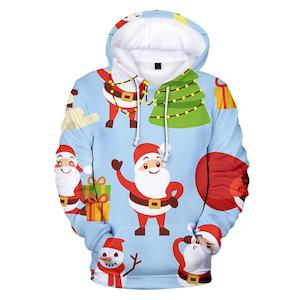 Christmas Santa Claus Casual Hoodies Sports Xmas 3D Graphic Streetwear Tracksuit…