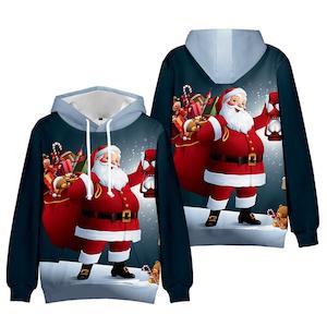 Christmas Santa Claus Casual Hoodies Sports Xmas 3D Graphic Streetwear Tracksuit…