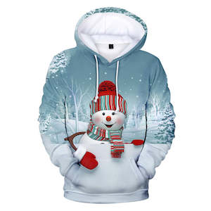 Christmas Snowman Casual Hoodies Sports Xmas 3D Graphic Streetwear Tracksuit Jum…