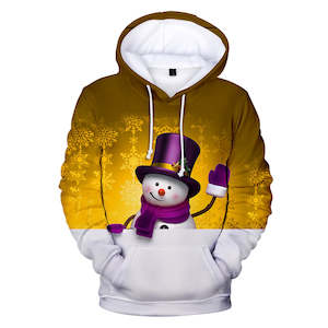 Christmas Snowman Casual Hoodies Sports Xmas 3D Graphic Streetwear Tracksuit Jum…