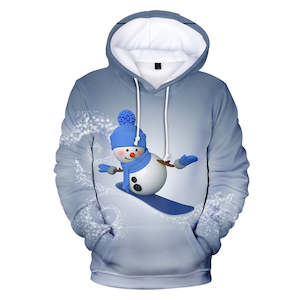 Christmas Snowman Casual Hoodies Sports Xmas 3D Graphic Streetwear Tracksuit Jum…