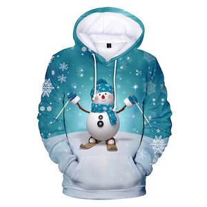 Christmas Snowman Casual Hoodies Sports Xmas 3D Graphic Streetwear Tracksuit Jum…