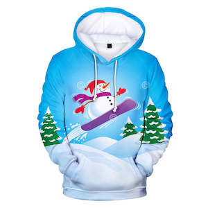 Christmas Snowman Casual Hoodies Sports Xmas 3D Graphic Streetwear Tracksuit Jum…