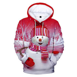 Christmas Snowman Casual Hoodies Sports Xmas 3D Graphic Streetwear Tracksuit Jum…