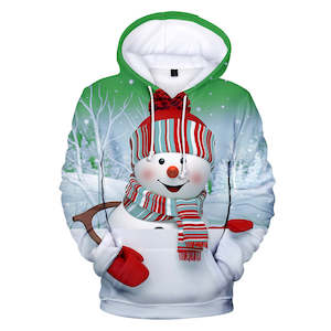 Christmas Snowman Casual Hoodies Sports Xmas 3D Graphic Streetwear Tracksuit Jum…