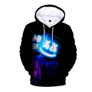 DJ Marshmello Cosplay Black Long Sleeve Hoodie Jumper for Kids Youth Adult