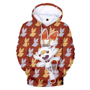 Hot Cartoon Pokemon Go Brown Jumper Casual Sports Hoodies for Kids Youth Adult