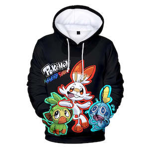 Hot Cartoon Pokemon Go Sword Shield Jumper Casual Sports Hoodies for Kids Youth Adult