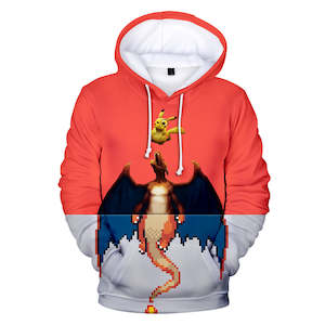 Hot Cartoon Pokemon Detective Dragon Orange Jumper Casual Sports Hoodies for Kid…