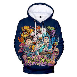 Hot Cartoon Rick and Morty 3D Print Cosplay Hoodie Pullover Sweatshirts Unisex T…