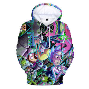 Hot Cartoon Rick and Morty 3D Print Cosplay Hoodie Pullover Sweatshirts Unisex T…