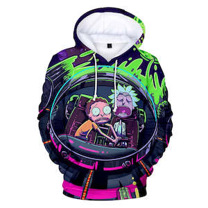 Hot Cartoon Rick and Morty 3D Print Cosplay Hoodie Pullover Sweatshirts Unisex T…