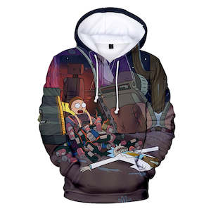 Hot Cartoon Rick and Morty 3D Print Cosplay Hoodie Pullover Sweatshirts Unisex T…