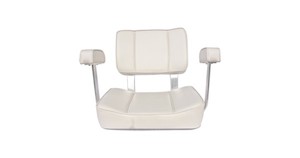 Captains Seat with Arm Rest - White