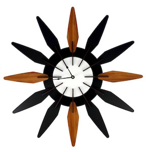 Starburst Clock Abstract Design