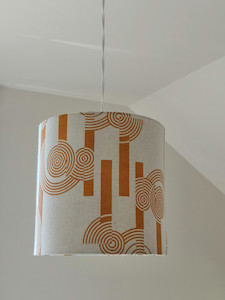 Concentric Circles Drum Lampshade - Hemp/Organic Cotton 23x23cm Abstrax.on