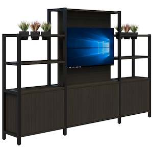 Furniture: Grid 40 TV / Planter Shelves inc. Artificial Plants