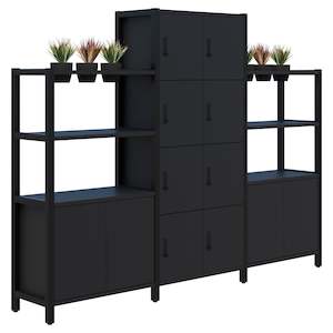 Grid 40 Locker / Planter Shelves - 4-5 Tier inc. Artificial Plants