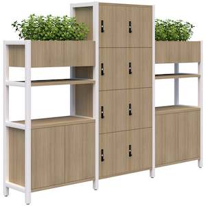 Grid 40 Locker / Planter Display Wall - 4-5 Tier