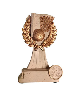 Engraving on metal (including laser) - except printing, process or photographic: Netball Action Trophy Ace Engravers