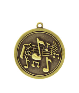 Music - Gold Medal 4.5cm Dia Ace Engravers