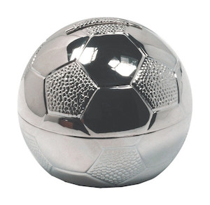 Engraving on metal (including laser) - except printing, process or photographic: Soccer Ball Money Box Ace Engravers