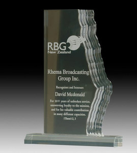 Engraving on metal (including laser) - except printing, process or photographic: Waterfall Award Ace Engravers