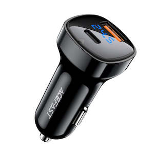 66W USB-C & USB-A Dual Super Fast Car Charger (PD 36W + QC 30W)