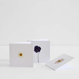 Furniture: Pressed Flowers Blank Card - White